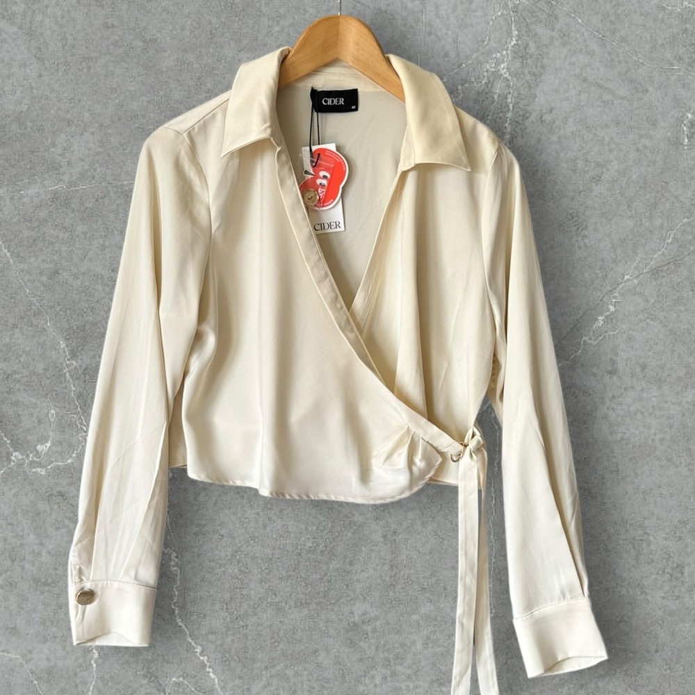 NWT Cider Top Blouse Shirt Size M White